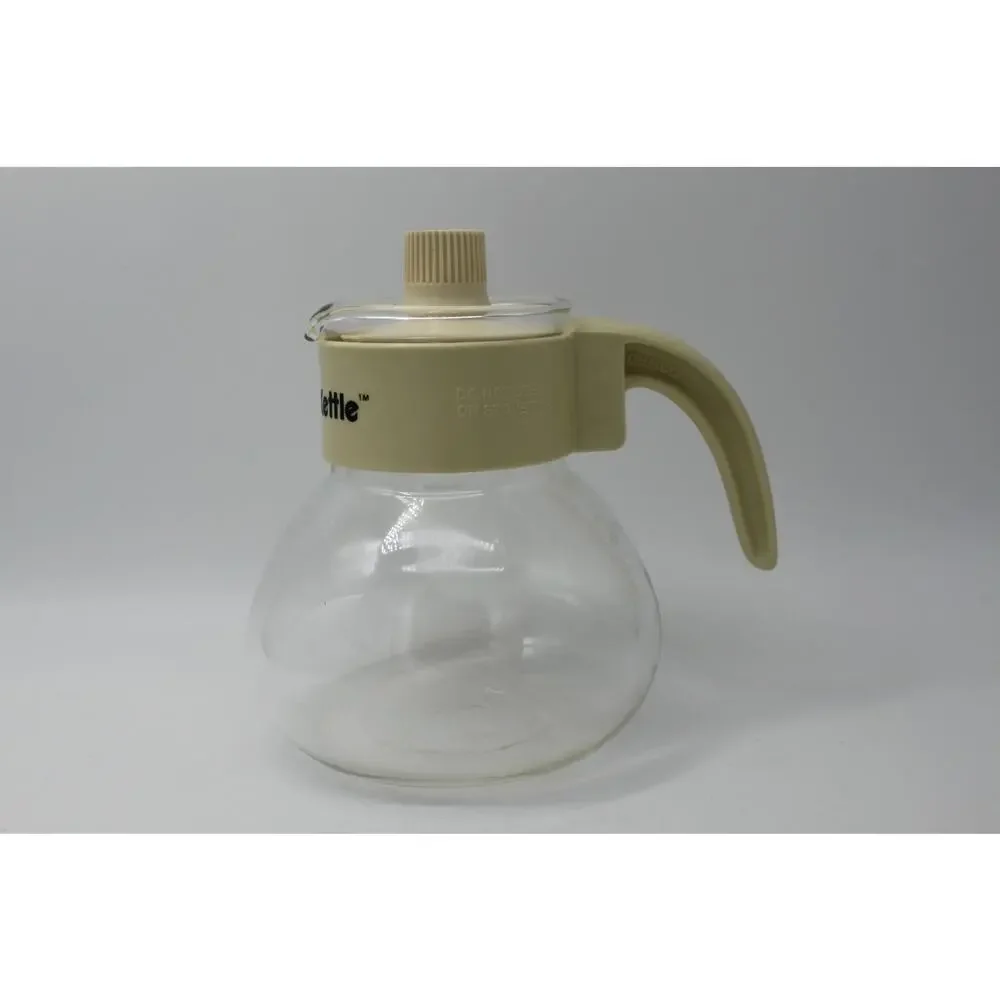 Vtg‎ Micro-Kettle Gemco Cream Coffee Tea Maker D-12 Heat Resistant Made in USA